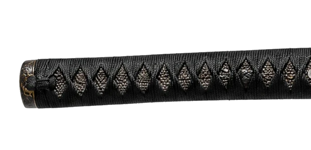 Tsuka detail — Aka tamenuri